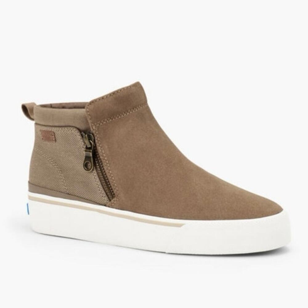 Keds Cooper Zip Suede and Canvas Platform Sneakers Size 8.5